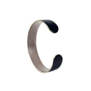 BRACELET JONC - Cuir gainé - Noir