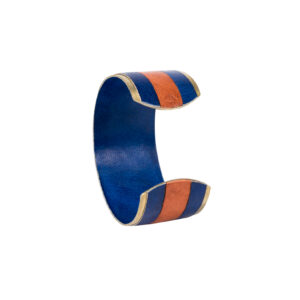 BRACELET TRICOLORE - Cuir gainé Bleu